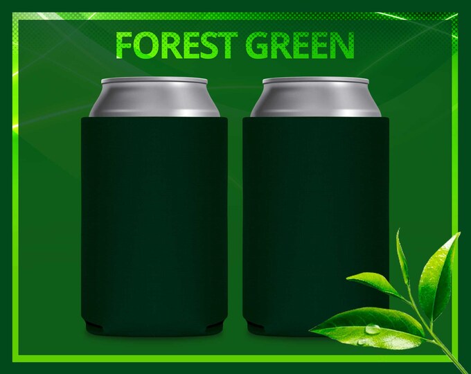 Blank Can Coolers Forest Green Beer Holders Blank Dark Green Can Cooler Screen Print Heat Transfer Diy Wedding Favors Green Wedding Decor Party Favors Paper Party Supplies Sirba Communication Com