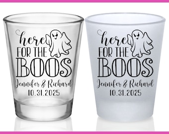 Wedding Shot Glasses Halloween Wedding Favors for Guests in Bulk Custom Shot Glasses Goth Wedding Gothic Wedding Decor Here For The Boos 1A