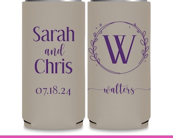 Wedding Can Coolers Wedding Favors for Guests in Bulk Classic Slim Can Coolers Wedding Favor Ideas Wedding Monogram Wedding Party Gifts 1A