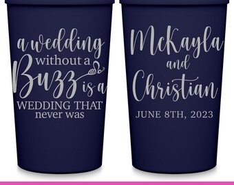 Wedding Cups Cute Wedding Favors for Guests in Bulk Personalized Party Cups Garden Wedding Party Gifts Wedding Without A Buzz Custom Cups 1A