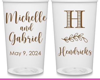 Wedding Cups Personalized Wedding Favors for Guests in Bulk Personalized Party Cups Classic Wedding Party Gifts for Guests Custom Cups 6A