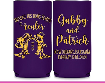 New Orleans Wedding Favors for Guests Wedding Can Coolers New Orleans Bachelorette Party Slim Can Coolers Laissez Les Bon Temps Rouler 1B