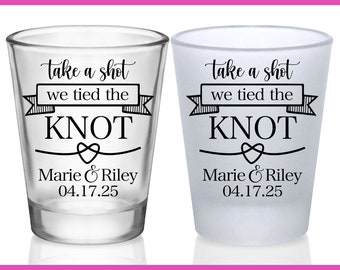 Wedding Shot Glasses Nautical Wedding Favors for Guests in Bulk Customized Shot Glasses Wedding Party Gifts Take a Shot We Tied The Knot 4A