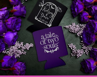 Gothic Wedding Decorations Halloween Wedding Favors for Guests in Bulk Wedding Can Coolers for Goth Wedding Party Gifts Tale of Two Souls 1A