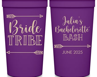 Bachelorette Party Favors Personalized Cups Custom Party Cups Boho Bachelorette Party Gift for Bridesmaids Gift Bag Bach Bash 1A Bride Tribe