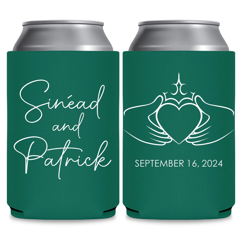 Irish Wedding Favors for Guests in Bulk Wedding Can Coolers Celtic Wedding Favor Ideas Ireland Love Wedding Party Gifts With Claddagh 1A imagem 2