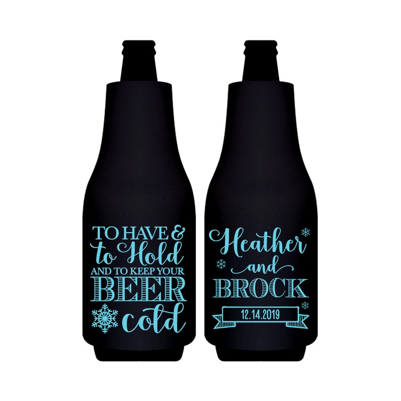 Winter Wedding Bottle Hugger Winter Wedding Favors Beer Bottle Holders Bottle Coolers Bottle Sleeves To Have To Hold Keep Your Beer Cold 1D