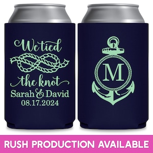 Nautical Wedding Can Coolers Cruise Wedding Favors for Guests in Bulk Sea Wedding Party Gifts We Tied The Knot 3A Coastal Wedding Decor 3A imagem 1