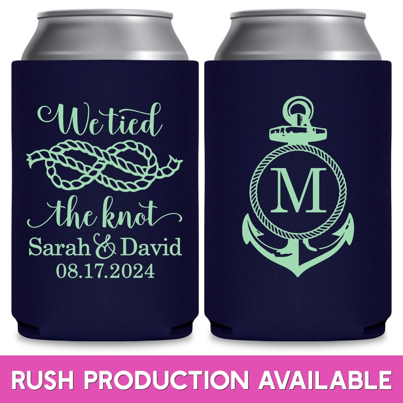 Nautical Wedding Can Coolers Cruise Wedding Favors for Guests in Bulk Sea Wedding Party Gifts We Tied The Knot 3A Coastal Wedding Decor 3A imagem 1