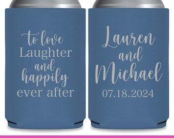 Wedding Can Coolers Fairytale Wedding Favors for Guests in Bulk Wedding Party Gift Love Laughter Happily Ever After Bridal Shower Favors 3A
