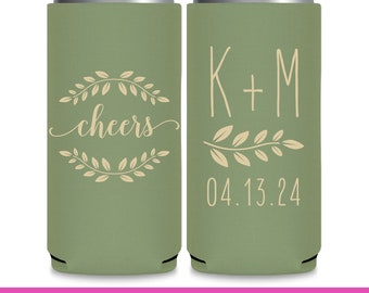 Wedding Can Coolers Wedding Favors for Guests in Bulk Slim Can Coolers Wedding Favor Ideas Wedding Party Gifts Cheers Wedding Monogram 1A