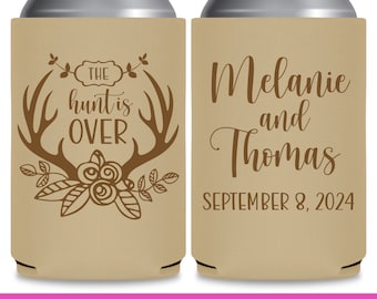 Country Wedding Can Coolers Rustic Wedding Favors for Guests in Bulk Barn Wedding Favor Ideas The Hunt Is Over Deer Antler Decor 5A