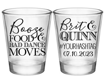 Wedding Shot Glasses Funny Wedding Favors for Guests in Bulk Customized Shot Glasses Fun Wedding Party Gifts Booze Food Bad Dance Moves 1A2