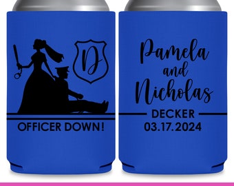 Police Wedding Can Coolers Custom Wedding Favors Cop Wedding Party Gifts Officer Down Wedding Favor Ideas Police Officer Wedding Decor 1A