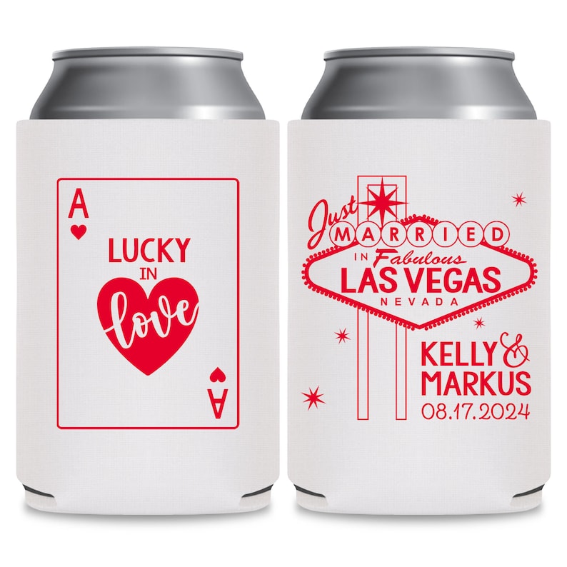 Las Vegas Wedding Favors for Guests in Bulk Wedding Favor Ideas Casino Wedding Party Gift Bag Wedding Can Coolers Lucky In Love We Eloped 1A image 2