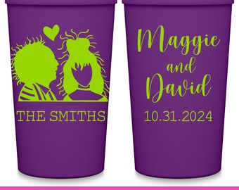 Halloween Wedding Favors Personalized Wedding Cups Goth Wedding Custom Party Cups Gothic Wedding Decor Wedding Party Favors Beetle Love 1A