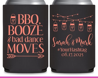 I Do BBQ Wedding Can Coolers Rustic Wedding Favors for Guests Bulk Engagement Party Decor Barn Wedding Favor Ideas Booze Bad Dance Moves 1A