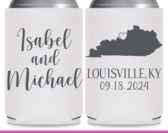 Wedding Can Coolers With Map Destination Wedding Favors for Guests in Bulk Beer Bottle Holder Wedding Favor Ideas Wedding Party Gifts 1A