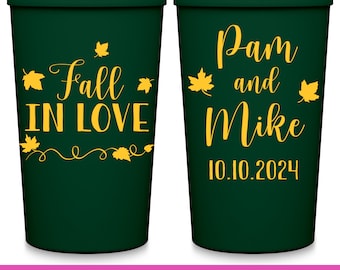 Fall Wedding Favors For Guests in Bulk Personalized Cups Autumn Wedding Decorations Custom Cups Fall Wedding Party Gifts Fall In Love 3A