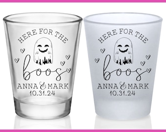Wedding Shot Glasses Halloween Wedding Favors for Guests in Bulk Custom Shot Glasses Goth Wedding Gothic Wedding Decor Here For The Boos 2A