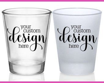 Custom Shot Glasses Personalized Wedding Favors for Guests in Bulk Wedding Monogram Wedding Party Gifts Bridal Shower Gift Design or Logo 1A