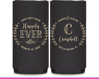 Wedding Can Coolers Fairytale Wedding Favors for Guests in Bulk Seltzer Slim Coolers And They Lived Happily Ever After Wedding Party Gift 1A