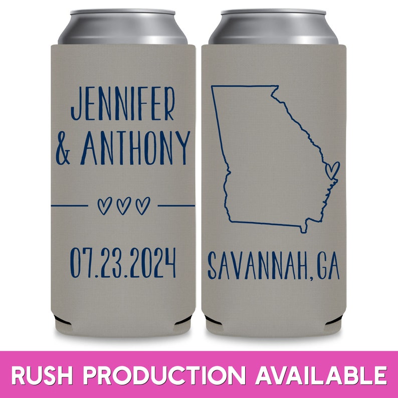 Wedding Can Coolers With Map Destination Wedding Favors for Guests Wedding Party Gifts Slim Can Coolers Bridal Shower Gift for Bridesmaid 2A image 1