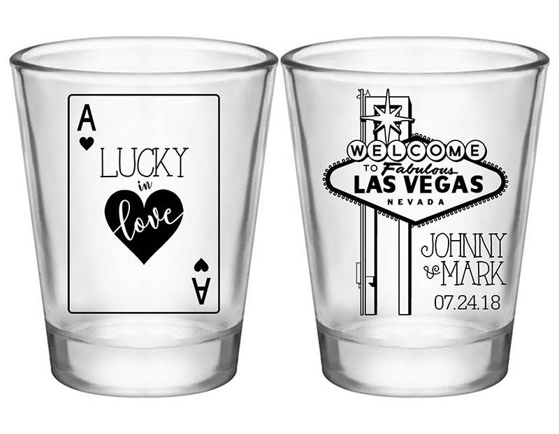 75x Personalized Shot Glasses Las Vegas Wedding Favors Lucky Etsy