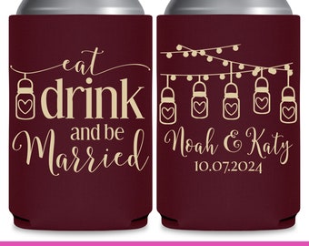 Wedding Can Coolers Rustic Wedding Favors for Guests Wedding Party Gift Boho Wedding Decor Eat Drink And Be Married Wedding Favor Ideas 3A