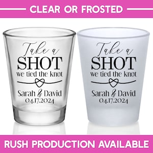 Wedding Shot Glasses Unique Wedding Favors for Guests in Bulk Personalized Shot Glasses Wedding Party Gifts Take A Shot We Tied The Knot 1A