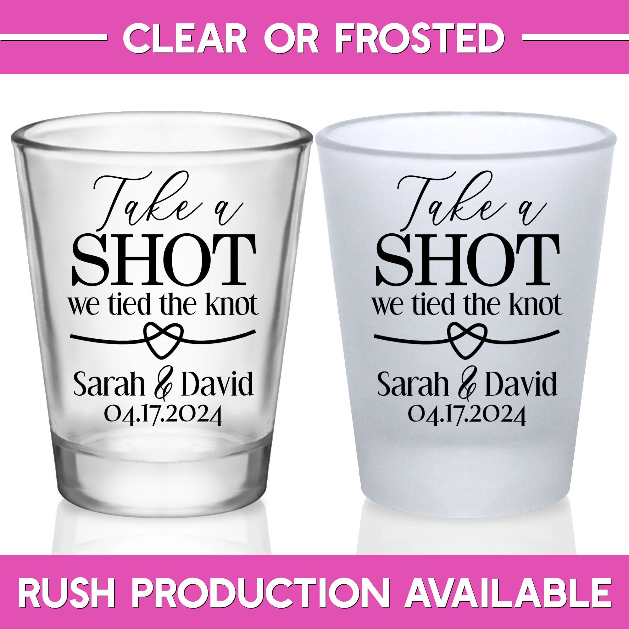 Wedding Shot Glasses Unique Wedding Favors for Guests in Bulk Personalized Shot Glasses Wedding Party Gifts Take A Shot We Tied The Knot 1A