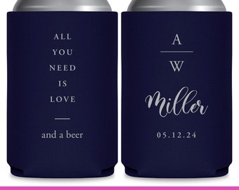 Wedding Can Coolers Wedding Favor Ideas All You Need Is Love & Beers Can Holder Asking Bridesmaid Gifts Wedding Favors for Guests in Bulk 1A