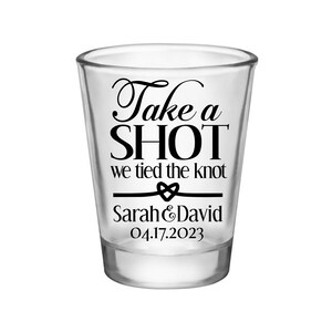 Wedding Shot Glasses Unique Wedding Favors for Guests in Bulk Personalized Shot Glasses Wedding Party Gifts Take A Shot We Tied The Knot 1A