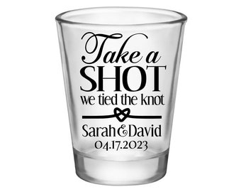 Wedding Shot Glasses Unique Wedding Favors for Guests in Bulk Personalized Shot Glasses Wedding Party Gifts Take A Shot We Tied The Knot 1A