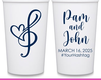 Wedding Party Cups With Music Note Personalized Wedding Favors For Guests in Bulk Custom Party Cups Wedding Party Gifts Love Melody 1A