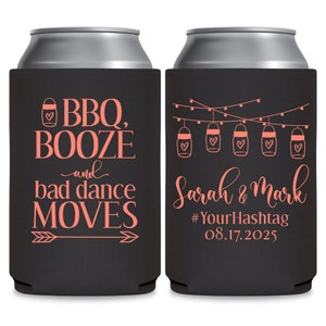 I Do BBQ Wedding Can Coolers Rustic Wedding Favors for Guests Bulk Engagement Party Decor Barn Wedding Favor Ideas Booze Bad Dance Moves 1A