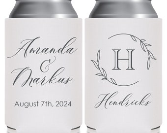 Wedding Can Coolers Custom Wedding Favors for Guests in Bulk Elegant Wedding Favor Ideas Classic Wedding Monogram Wedding Party Favors 5A