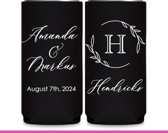 Wedding Can Coolers Wedding Favor Ideas Classic Wedding Monogram Seltzer Slim Can Coolers Wedding Favors for Guests in Bulk for Gift Bags 5A