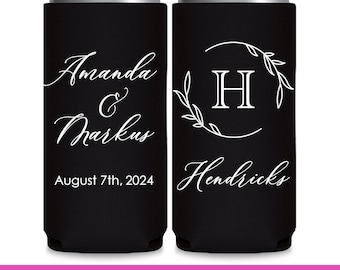 Wedding Can Coolers Wedding Favor Ideas Classic Wedding Monogram Seltzer Slim Can Coolers Wedding Favors for Guests in Bulk for Gift Bags 5A