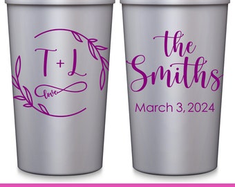 Wedding Party Cups Wedding Favors For Guests in Bulk Personalized Party Cups Custom Cups Wedding Party Gift Infinite Love Infinity Symbol 1A