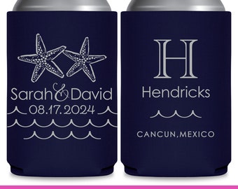 Beach Wedding Favors for Guests Coastal Wedding Can Coolers Destination Wedding Party Gift Starfish Bridal Shower Gift for Bridesmaid 2B