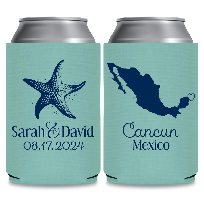 Beach Wedding Favors for Guests in Bulk Coastal Wedding Can Coolers Starfish Decorations Wedding Favor Ideas 1A Wedding Party Gift Bags image 2