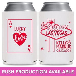 Las Vegas Wedding Favors for Guests in Bulk Wedding Favor Ideas Casino Wedding Party Gift Bag Wedding Can Coolers Lucky In Love We Eloped 1A image 1