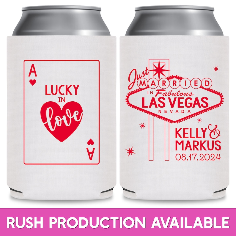 Las Vegas Wedding Favors for Guests in Bulk Wedding Favor Ideas Casino Wedding Party Gift Bag Wedding Can Coolers Lucky In Love We Eloped 1A image 1