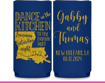 Wedding Can Coolers for New Orleans Wedding Favors for Guests Slim Can Coolers Louisiana Saturday Night New Orleans Bachelorette Party 1A