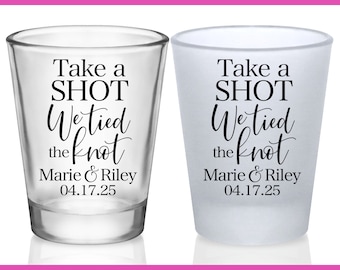 Wedding Shot Glasses Nautical Wedding Favors for Guests in Bulk Customized Shot Glasses Wedding Party Gifts Take a Shot We Tied The Knot 2A