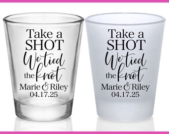 Wedding Shot Glasses Nautical Wedding Favors for Guests in Bulk Customized Shot Glasses Wedding Party Gifts Take a Shot We Tied The Knot 2A