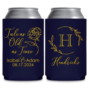 Fairytale Wedding Can Coolers Personalized Wedding Favors for Guests in Bulk Beauty and The Beast Wedding Favor Ideas Tale As Old As Time image 2