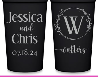 Wedding Cups Personalized Wedding Favors for Guests in Bulk Personalized Party Cups Classic Wedding Party Gifts for Guests Custom Cups 1A