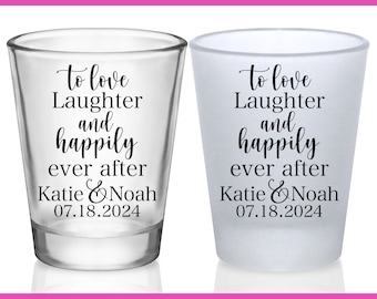 Wedding Shot Glasses Party Favors Fairytale Wedding Favors for Guests in Bulk Personalized Shot Glasses Love Laughter Happily Ever After 3A